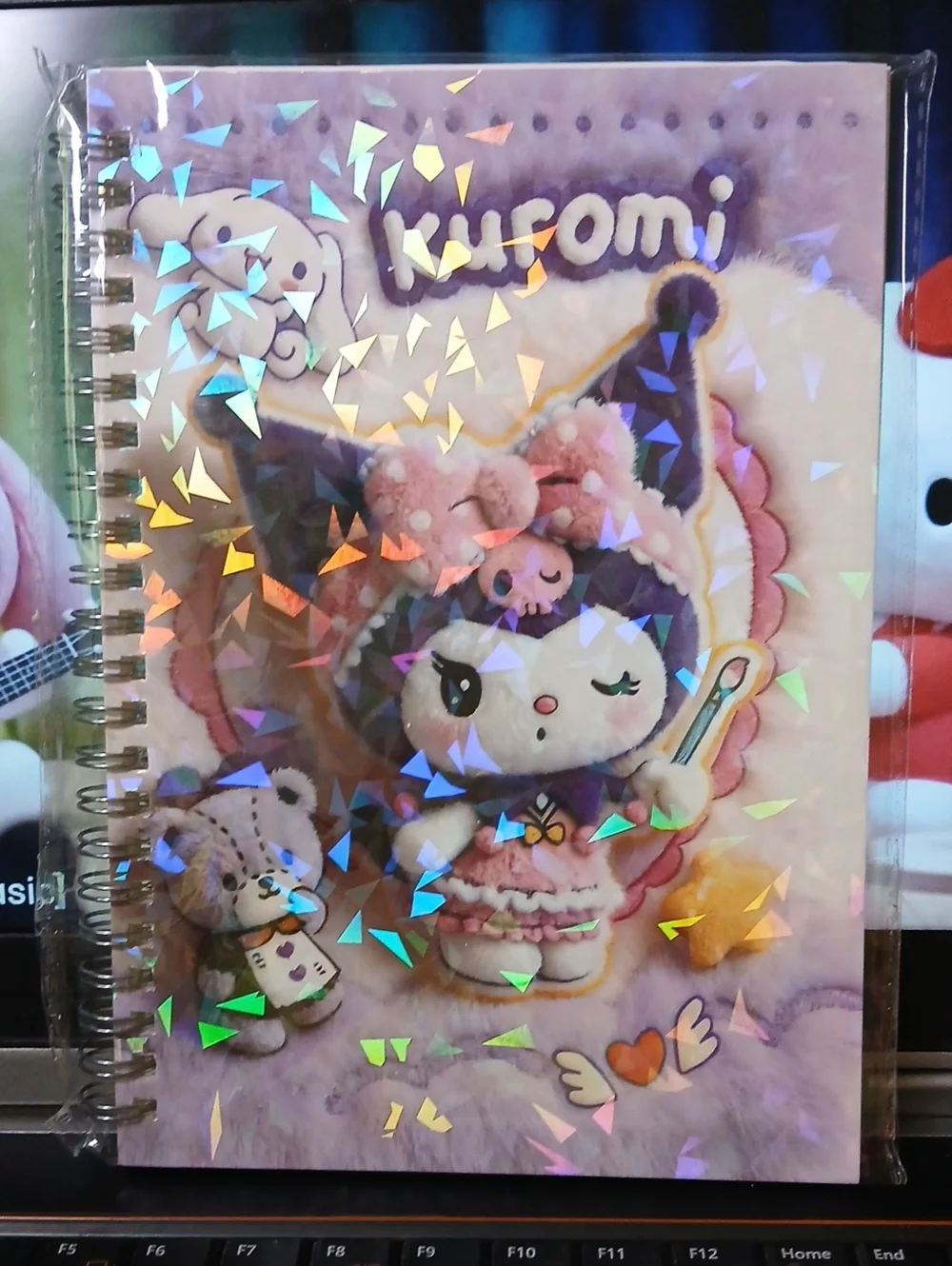 Kuromi Holographic Spiral Notebook - Pink Purple
